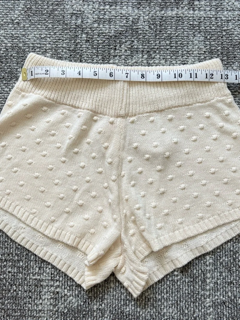 saltwater LUXE Cream Textured Knit Polka Dot Shorts - Picture 3 of 5